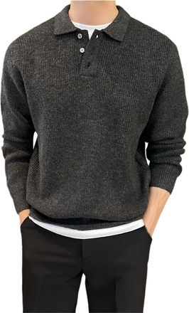 Generic Lightweight Classic Jumpers Solid Color Sweatshirt Textured Knitwear Tops Long Sleeved Work Jumper Basic T-Shirt Sweater Premium Sweatshirts Plain Off