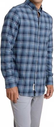 Southern Tide Stillwater Plaid Sportshirt In Sea Blue