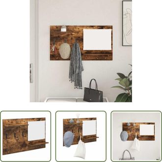vidaXL vidaXL Appendiabiti in legno - Appendiabiti a muro con lo scaffale Rovere fum&eacute; 90 x 10 x 50 cm