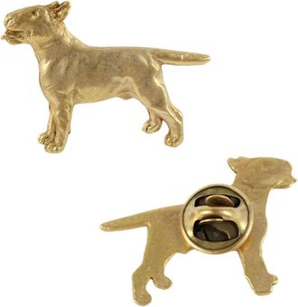 OEM Bull Terrier, Bull Terrier I - Broche Chapado En Oro, Elegante Adorno Con Un Perro, Broche &Uacute;nico De Art-dog