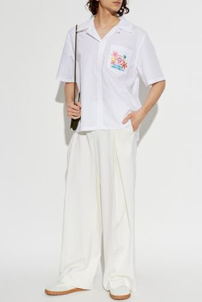 Casablanca Wool Trousers With Pleats, Mens, White