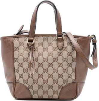 Gucci Pre-owned Handbags, female, Brown, Size: ONE SIZE Pre-owned Canvas Handbag