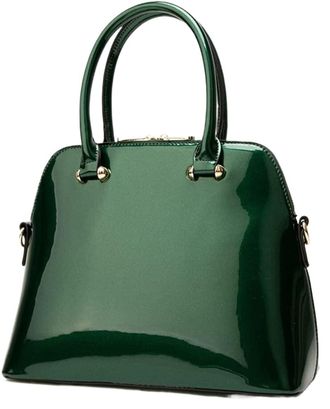 Generic Handbag Patent Leather Top Handle Purse Glossy Shoulder Bag Work Evening Party Shopper Crossbody Satchel