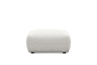Castlery Auburn Ottoman Customized, (Performance Boucle) Light Grey, Spill Resistant, Modular for Ottomans by Castlery