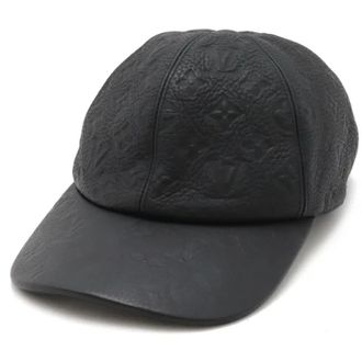 Louis Vuitton Pre-owned Monogram 1.1 Leather Cap Mp2606 - Heren - Pre-owned - Zwart - Maat: ONE Size Leer