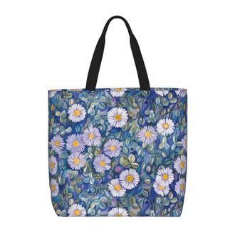 Generic Women Handbag Cute Flower Print Tote Bag Retro Waterproof Shopping Bags, For Daily, Gym, School, Work, Swim