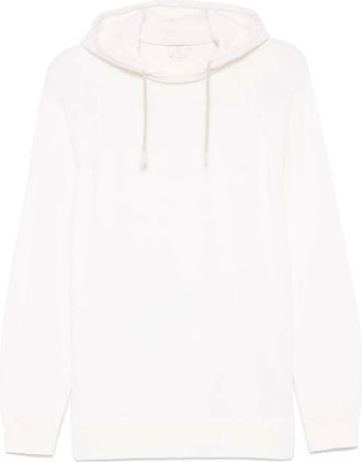 Eleventy Felpa in cashmere con cappuccio - Bianco