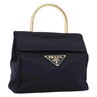 Prada Pre-owned Vintage Nylon Hand Bag - Dames - Vintage Handtas - Blauw - ONE Size - Nylon - Vintage