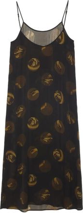 Uma Wang Anaya jurk met cirkelprint - Bruin