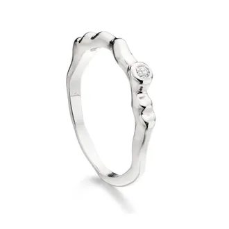 Monica Vinader Sterling Silver Siren Band White Topaz