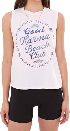 Spiritual Gangster Beach Club Vibe Tank In White