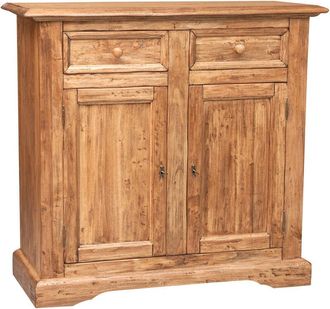 Biscottini International Alcena Country De Madera Maciza De Tilo Acabado Con Efecto Natural 110x45x103 Cm