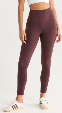 Zella Studio Luxe Ruched Leggings in Burgundy Fudge at Nordstrom Rack, Size X-Small