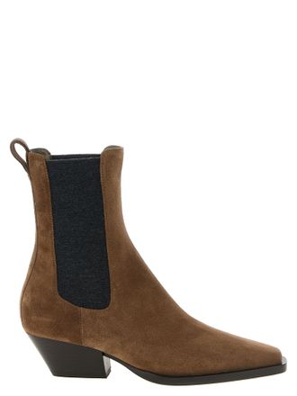 Brunello Cucinelli Brown Calfskin Chelsea Womens Boots