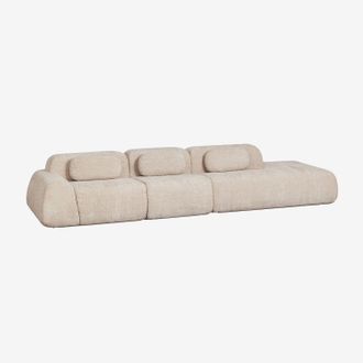Sklum Sof&aacute; Modular Esquinero De 3 Piezas Con Div&aacute;n Derecho En Chenilla Envasado Al Vac&iacute;o Merida Sklum