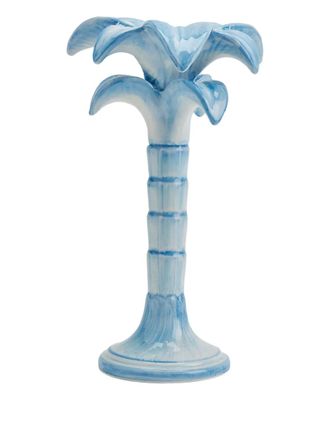 Les-Ottomans Palm Trees ceramic candleholder (25cm) - Blue