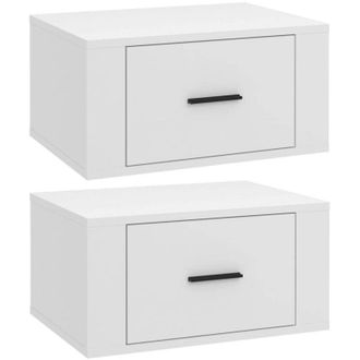 vidaXL Vidaxl - Mesitas De Noche De Pared 2 Uds Blanco 50x36x25 Cm