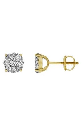LuvMyJewelry Lab-Grown Diamond Cluster Stud Earrings in 14K Yellow Gold at Nordstrom Rack