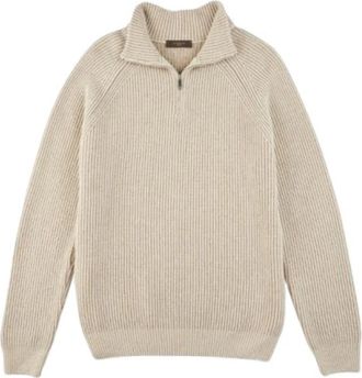 Zanone Slim fit kasjmier coltrui - Heren - Cashmere truien - Beige - M - Kasjmier - Truien & Vesten