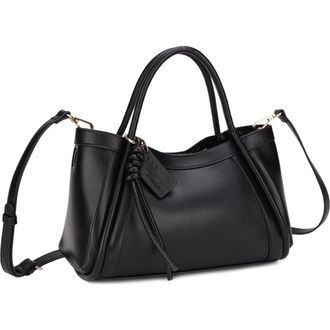 Mali + Lili Mabel Vegan Leather Satchel in Black at Nordstrom