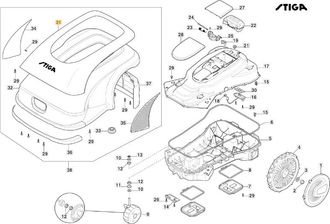 STIGA Sports Tapa - Original Stiga A3000 Rtk Robot Cortac&eacute;sped 381110001/0