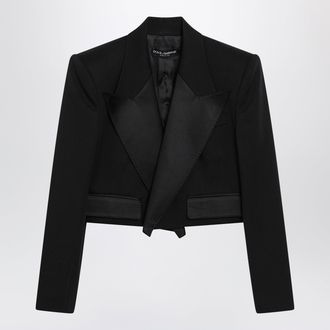 Dolce & Gabbana Black wool gabardine spencer tuxedo