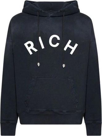 John Richmond Hoodie met Iconische Letters - Heren - Hoodies - Zwart - L - Katoen - Hoodies & sweatvesten