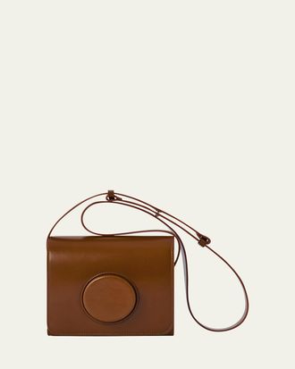 Christophe Lemaire Flap Leather Camera Crossbody Bag
