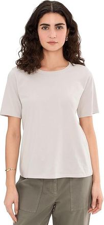 Eileen Fisher Organic Pima Cotton Jersey Round Neck T-Shirts Womens Clothing Chalk : MD, Jersey/Cotton
