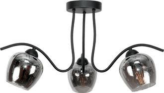 OEM L&aacute;mpara De Techo Colgante, Negra, Pantalla De Cristal, Grafito, 15-342 Rufi Gris