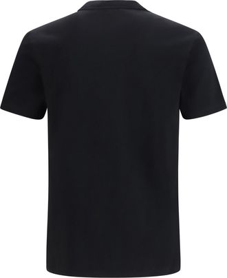 Versace Mens Logo Application T-Shirt Black Cotton; Elastane T-Shirts And Polos