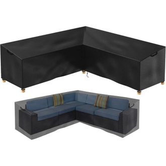 OEM 286 X 222 X 82 Cm - Funda Para Muebles De Jard&iacute;n En Forma De L - Impermeable - Rat&aacute;n - Para Sof&aacute; Esquinero - Para Sal&oacute;n -crezuo