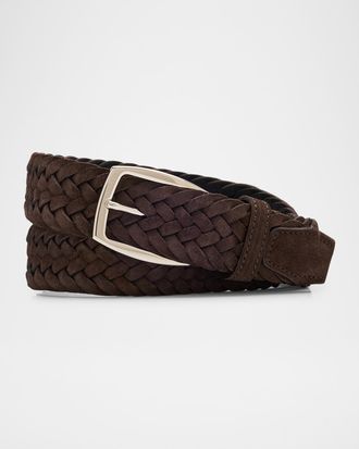 Brioni Men & apos;s Woven Leather Belt