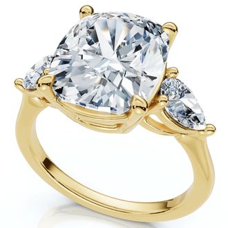 Pompeii3 Certified 5 3/4Ct Aria Cushion Diamond Engagement Ring 14k Gold or Pt Lab Grown