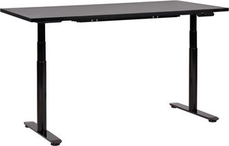 Beliani Beliani - Escritorio De Altura Regulable El&eacute;ctrico Dise&ntilde;o Moderno Patas Redondas 160 X 72 Cm Tablero Negro Soporte De Acero Negro Destinas