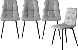 Levede Levede - Dining Chair Chairs Set of 4 Faux Leather Kitchen Home Office Family Room