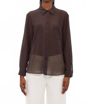 Marella Orzo Button Down Blouse In Dark Brown