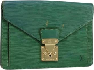 Louis Vuitton Pre-owned Clutches, female, Green, Size: ONE SIZE Pre-owned Leather Clutch
