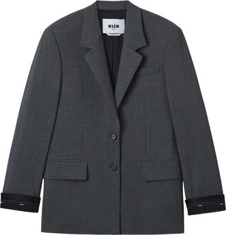 Msgm Blazer con revers a lancia e tasche con patta - Grigio