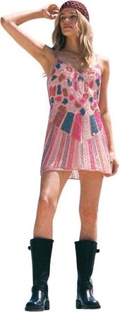 NASTY GAL Butterfly Embellished Mini Dress in Pink at Nordstrom, Size 10