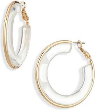 Cara Acrylic Hoop Earrings in Clear at Nordstrom Rack