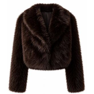 Twinset Chaqueta corta de piel sint&eacute;tica - Jackets - Mujer - Marr&oacute;n - L