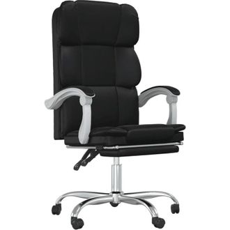 vidaXL Reclining Office Chair Black Faux Leather vidaXL