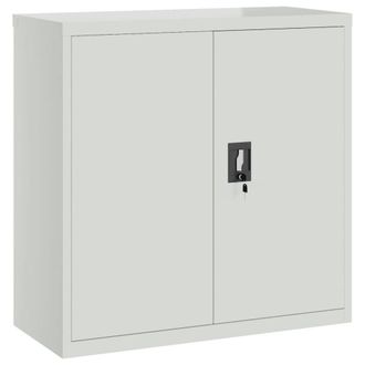 Berkfield Home Office Cabinet with 2 Doors Grey 90 cm Steel