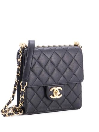 Chanel Chic Pearls Flap Bag Quilted Goatskin Mini crossbody bag - Zwart