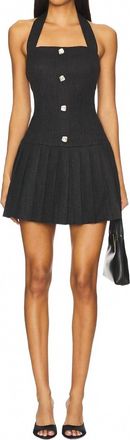 Line & Dot Dafni Halter Mini Dress In Black