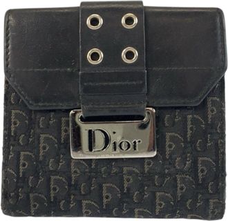 Dior Black Canvas Leather Wallet (Bi-Fold) (Pre-Owned)