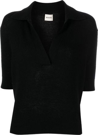 Khaite Shrunken Cashmere Polo Shirt-Donna