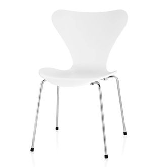 Fritz Hansen Serie 7 Stuhl, Chrom / Esche weiss gef&auml;rbt