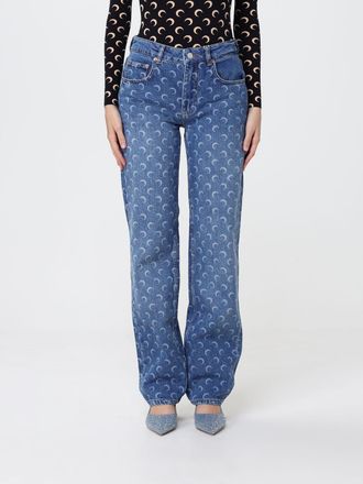 Marine Serre Jeans straight in denim con stampa monogram